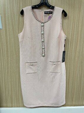 Karl Lagerfeld pink embellished dress size 12 NEW